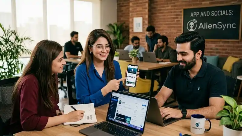 App and Socials Aliensync